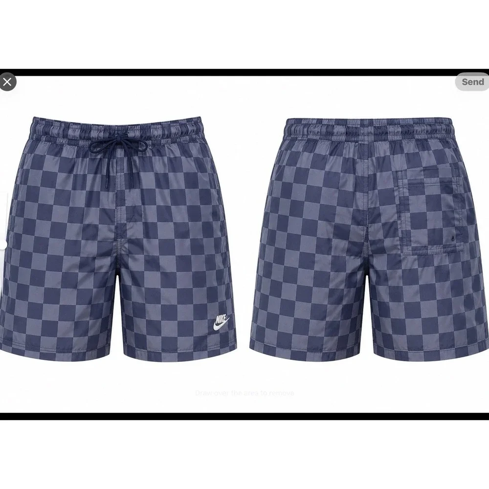 Nike Medium Sportswear Men's Club Flow Checkerboard Shorts Pockets Drawstrings